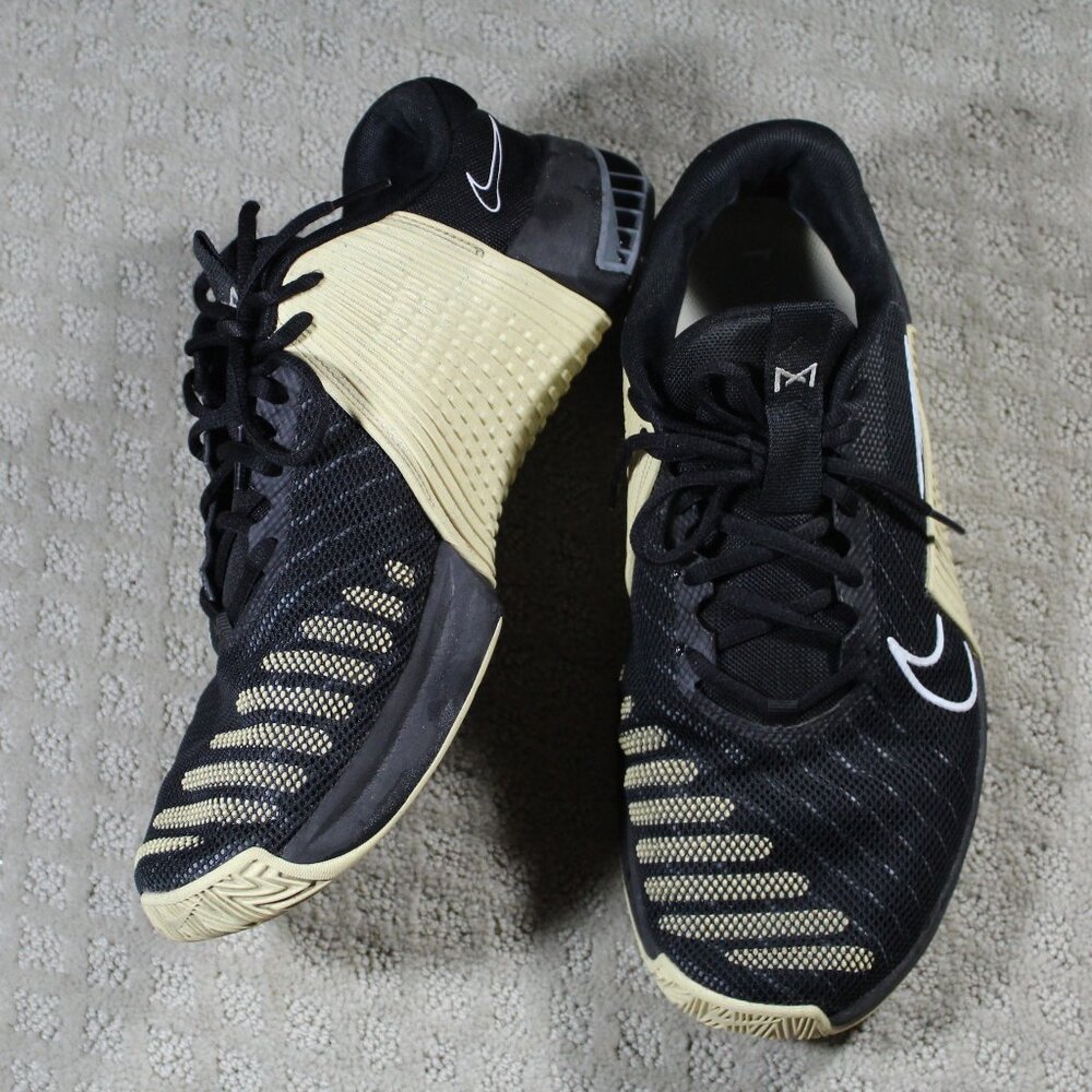 Size 12 - Nike Metcon 9 TB Black Vegas Gold Men's Athletic Shoes with COA